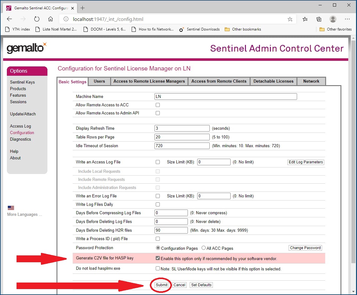 HASP Admin Config